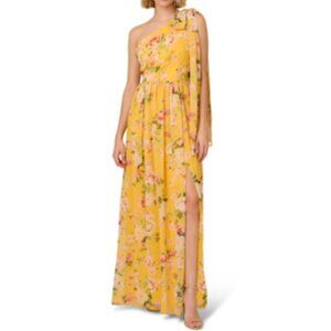 Adrianna Papell Garden Florals Chiffon Maxi Formal Dress NEW NWT Size 0